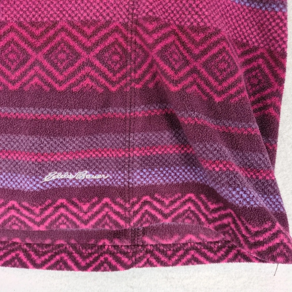 Eddie Bauer Pink Purple Geometric 1/4 Zip Fleece Jacket Womens L Gorpcore Fall - Picture 3 of 8